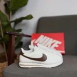 کتونی نایک کورتز سفید قهوه‌ای / Cortez Leather white brown