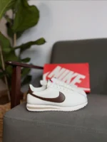 کتونی نایک کورتز سفید قهوه‌ای / Cortez Leather white brown