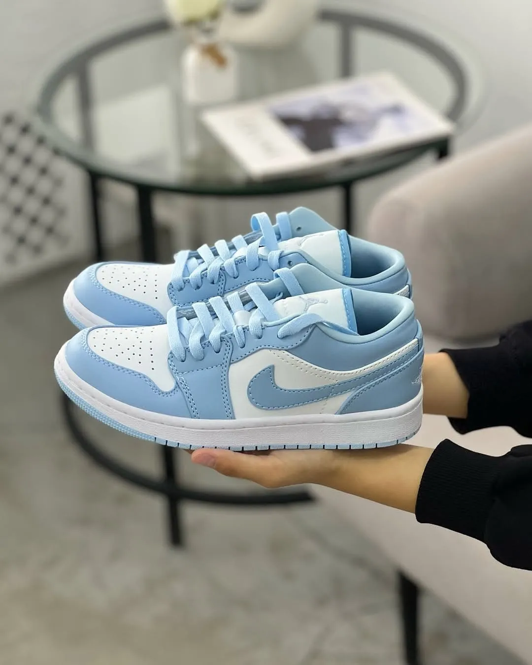 air jordan 1 low aluminium-optimized کتونی ایر جردن 1(وان) سفید آبی