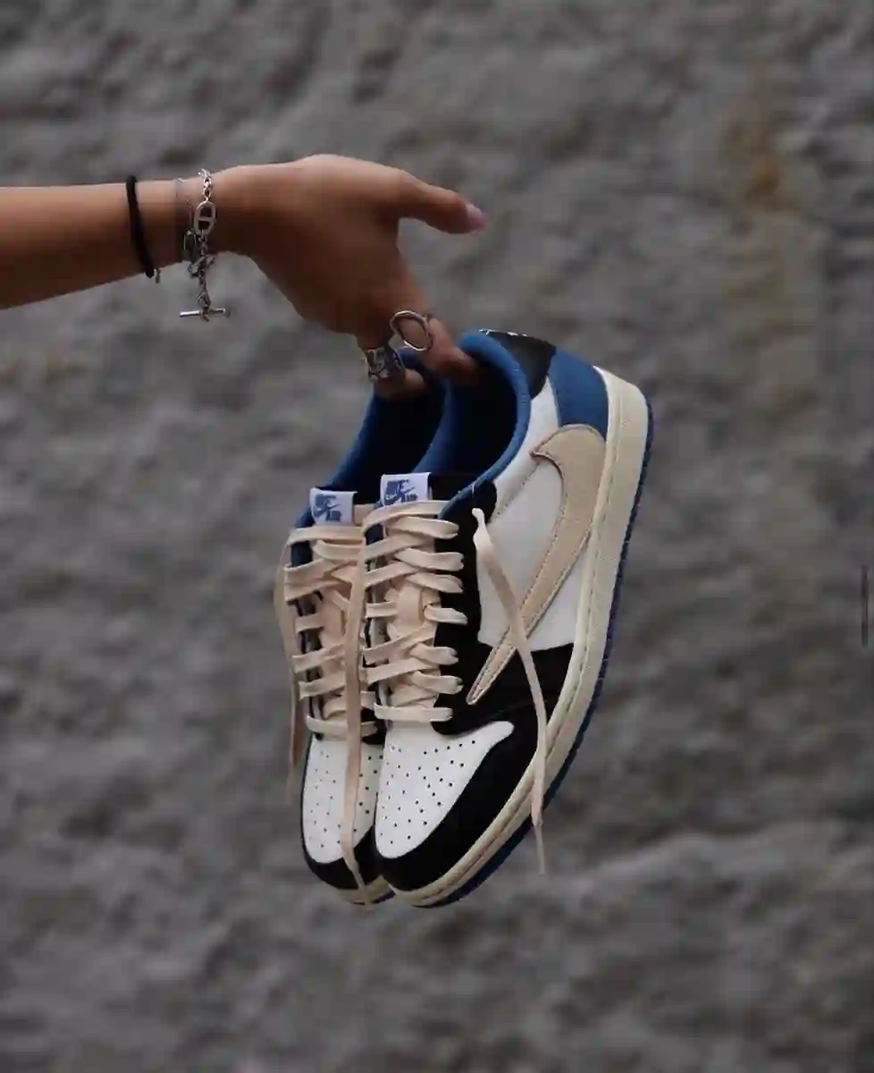 jordan 1 retro low og sp fragment x travis scott-optimized کتونی ایر جردن 1(وان) سفید مشکی آبی /jordan 1 retro low og sp fragment x travis scott
