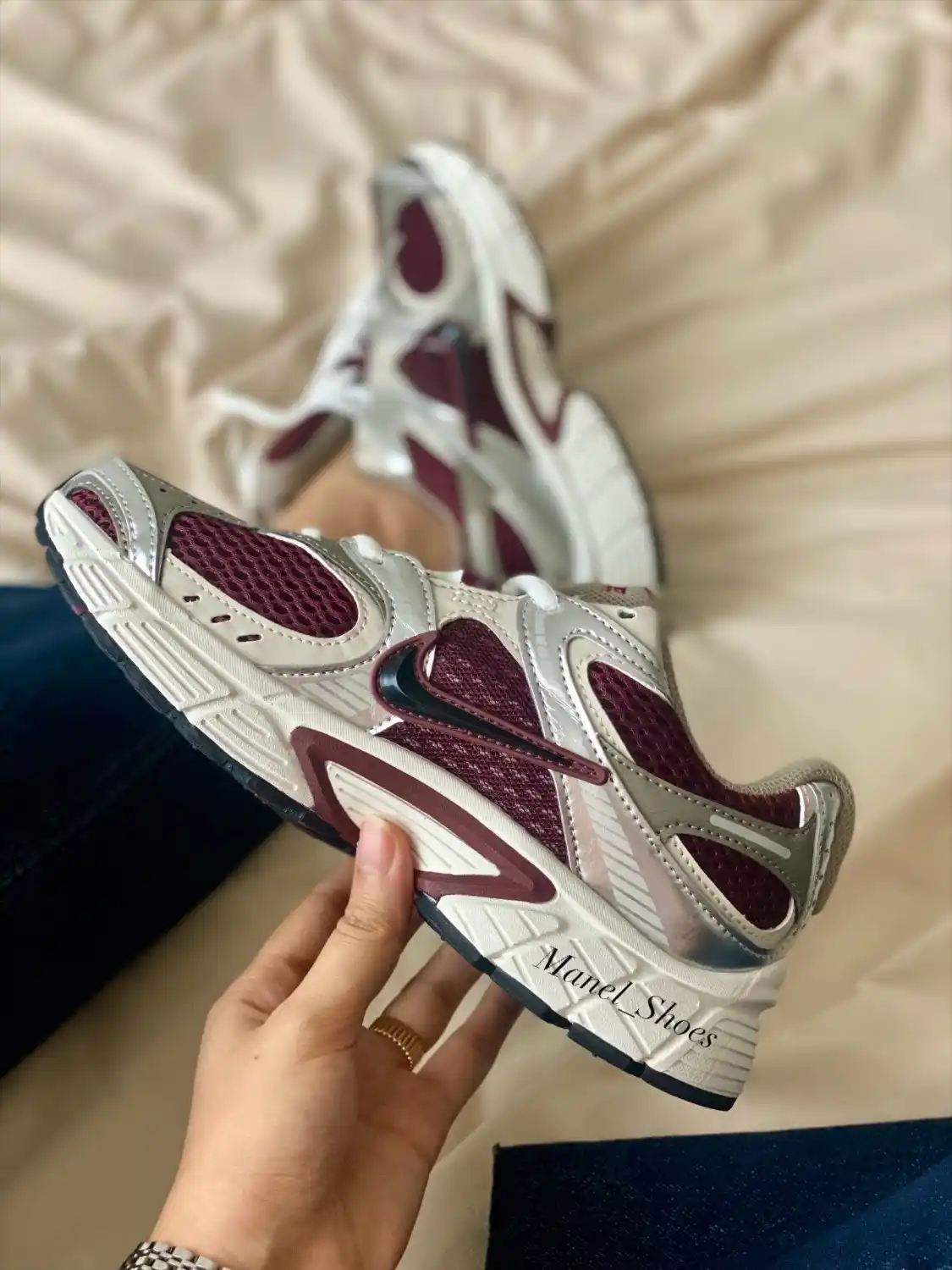 nike V5 RNR Burgundy Grey-optimized کتونی نایک V5 rnr جیگری طوسی / nike V5 RNR Burgundy Grey - تصویر 1