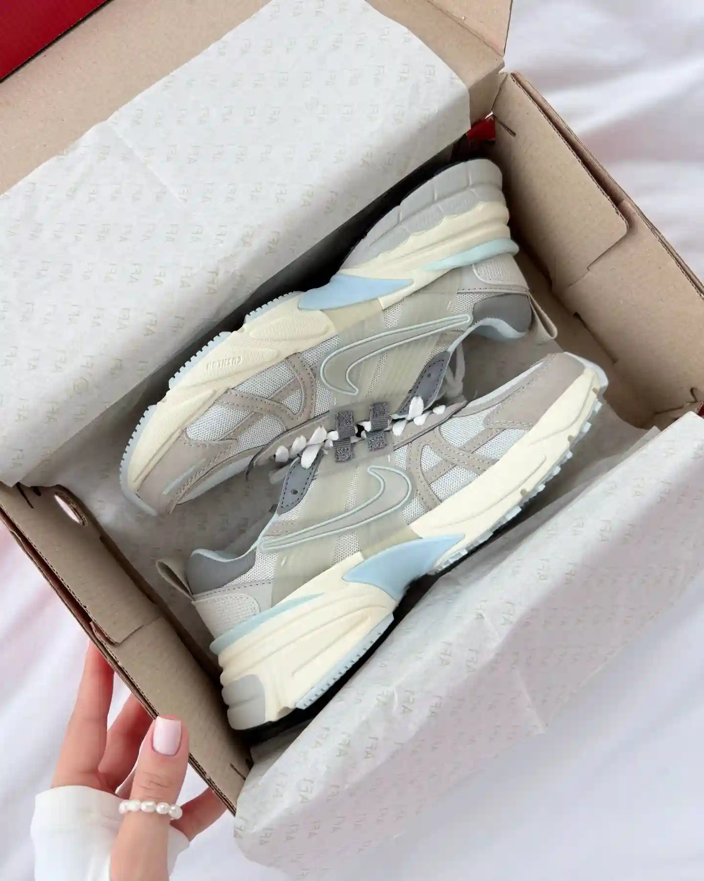 nike v2k grey blue نایک v2k (وی تو کی) طوسی آبی