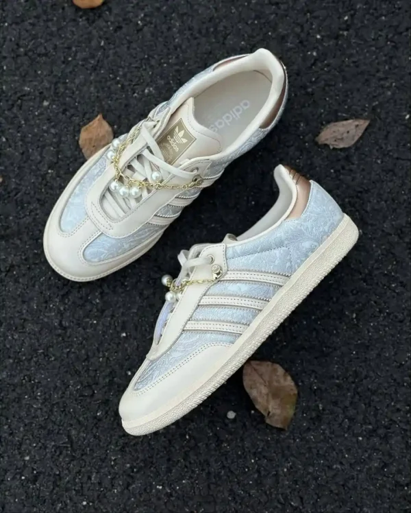 کتونی آدیداس سامبا کرم طرحدار / adidas samba cream - تصویر 2
