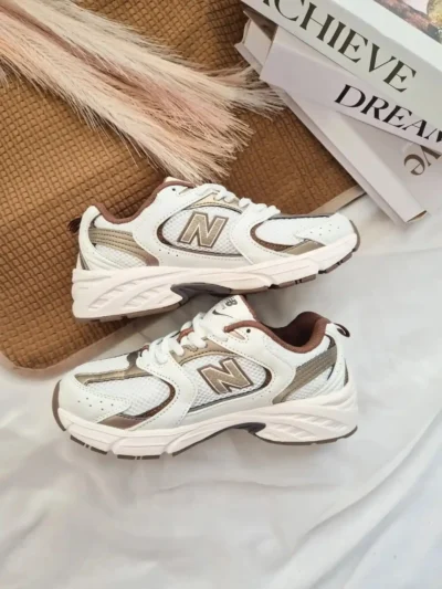 کفش نیوبالانس 530 سفید قهوه‌ای روشن_خرید کتونی نیوبالانس 530 سفید قهوه‌ای روشن